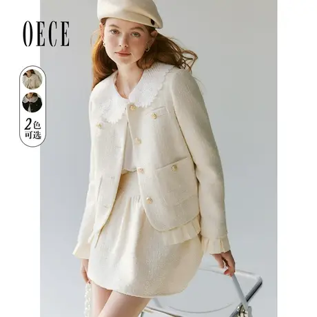 【双11新品】Oece复古小香风外套2023冬季新款气质两件套女套装图片