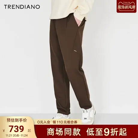 TRENDIANO官方拼接设计百搭休闲直筒裤长裤男潮2023新款秋季图片