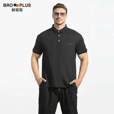 胖哥哥大码短袖polo衫男宽松加肥加大纯棉短袖T胖子中年商务男装商品大图