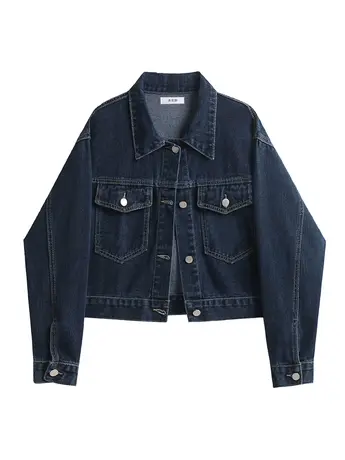 短款牛仔外套女宽松春秋设计感百搭小个子夹克美式复古港风上衣潮商品大图