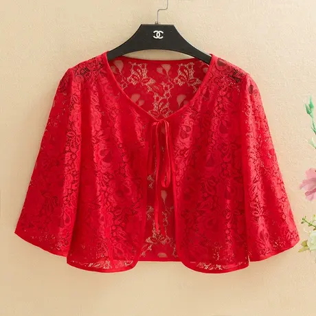 蕾丝小披肩夏季新款短款镂空开衫薄外套百搭配吊带裙子防晒衣外搭图片