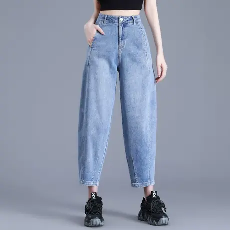 香蕉牛仔裤女2024年新款春秋锥形女裤休闲九分小个子灯笼裤萝卜裤图片