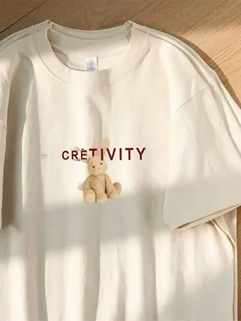 百搭白t正肩短袖体恤卡通米奇印花圆领独特小上衣宽松夏学生衣服图片