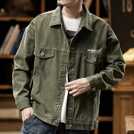 复古潮流男士工装夹克大码美式百搭时尚休闲宽松外套男春秋外套图片
