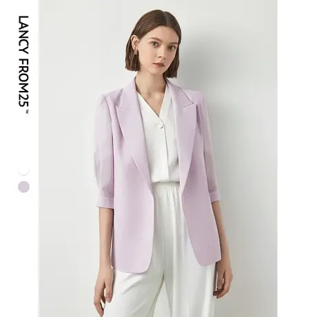 朗姿女士气质薄款通勤西装上衣正装2023年新款夏季职业装西服外套商品大图