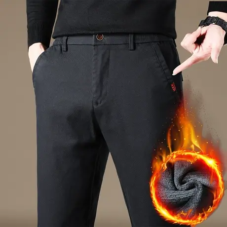 秋冬款防风抗寒冬裤男款西裤休闲长裤加绒加厚冬季2023新款男裤子商品大图