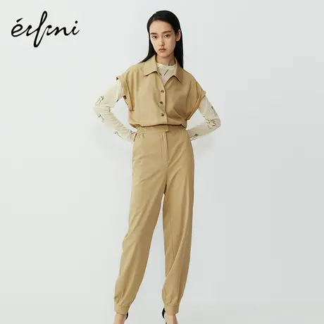 【商场同款】伊芙丽连体裤女2020年新款夏季工装风裤子1B4191271图片