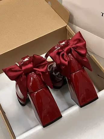 玛丽珍高跟鞋女公主风2024年新款新娘主婚纱鞋神器防水台增高鞋子图片