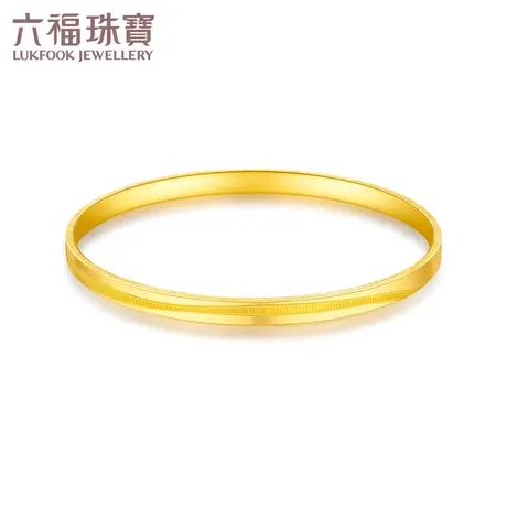 六福珠宝时尚素圈黄金手镯女闭口足金镯子实心计价B01TBGB0101商品大图