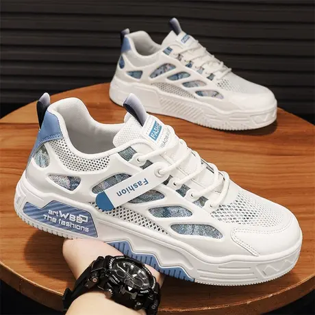 男鞋2024新款春夏季透气小白板鞋男款厚底休闲运动青少年莆田潮鞋商品大图