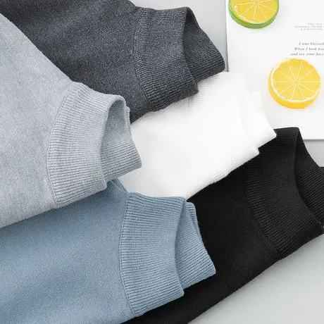 男士毛衣半高领秋冬保暖一体绒加绒加厚针织衫中领打底衫线衣毛衫商品大图