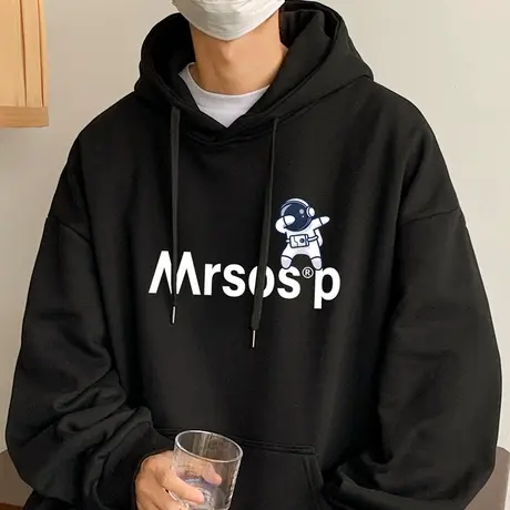 连帽加绒卫衣男春秋款情侣美式ins潮流宽松加厚帽衫潮牌休闲外套商品大图