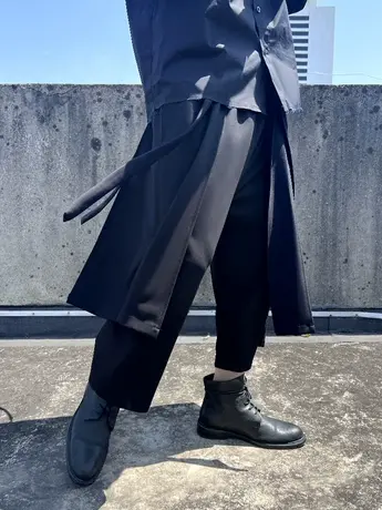 新中式汉服男装山本耀司裤子男暗黑风宽松飘带阔腿裤九分裤裙裤潮商品大图