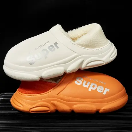 2023新款厚底包跟棉拖鞋女外穿冬季防水保暖加绒松糕跟办公室棉鞋商品大图