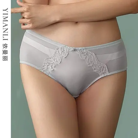 依曼丽纯棉底档女士蕾丝内裤  女平角裤中低腰三角裤透气速干底裤商品大图
