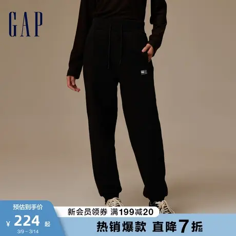 Gap女装早春LOGO高腰宽松运动卫裤百搭高级罗纹束脚长裤810615图片