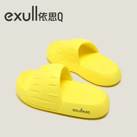 依思Q拖鞋女夏季外穿厚底沙滩凉拖鞋防滑静音ins潮网红时尚一字拖商品大图