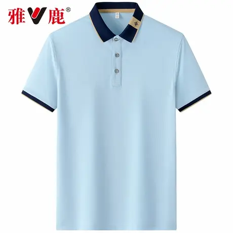 雅鹿男士休闲时尚POLOT恤衫2024夏季新款简约百搭经典翻领短袖商品大图