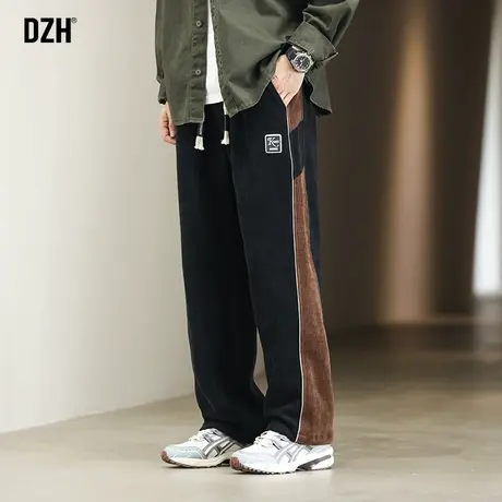 男士美式灯芯绒裤子男款美式高街秋季休闲阔腿裤直筒宽松2023新款商品大图