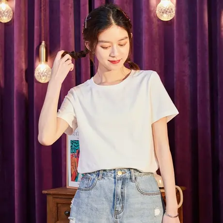唐狮纯棉宽松短袖女t恤夏显瘦宽松上衣女2024新款爆款夏装减龄VB商品大图