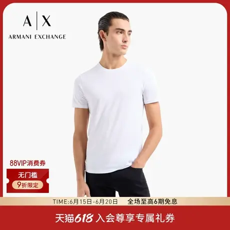 ARMANI EXCHANGE/阿玛尼男女情侣款匹马棉修身正肩T恤25夏季新款图片