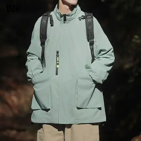 男士三防户外运动冲锋衣夹克男潮牌可拆卸连帽外套男装春秋男外套商品大图