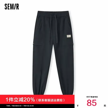 森马休闲裤男秋季宽松户外风运动工装长裤潮流束脚裤子简约松紧腰图片