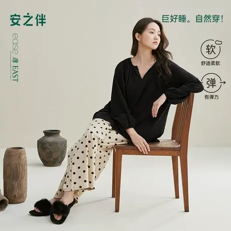 安之伴【巨柔软】纯棉睡衣女春秋季2025新款宽松大码可外穿家居服商品大图