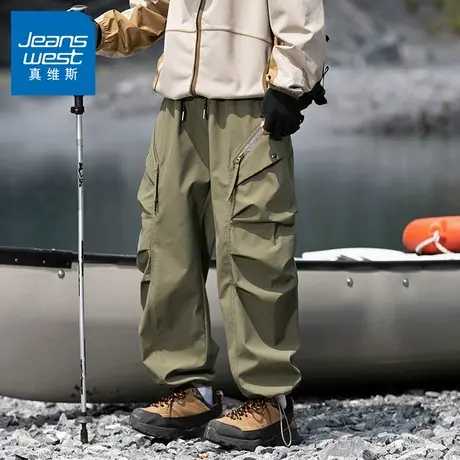 N5真维斯男士工装裤2025新款秋季潮流宽松户外潮牌冲锋裤男款裤子商品大图