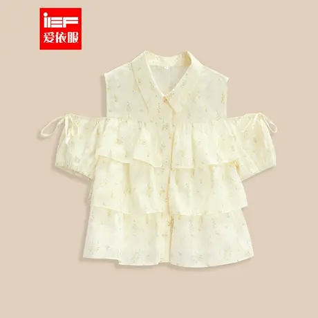 IEF/爱依服2025夏季新款法式甜美少女风减龄气质设计感百搭上衣图片