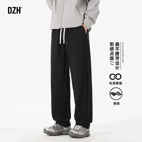 男式黑色运动休闲裤男款2025新款松紧腰裤子休闲百搭直筒宽松长裤商品大图