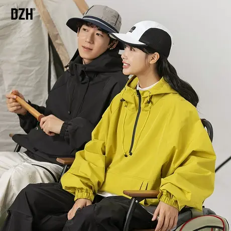 情侣秋季美式冲锋衣男士外套秋装上衣户外防风夹克男2023新款衣服商品大图