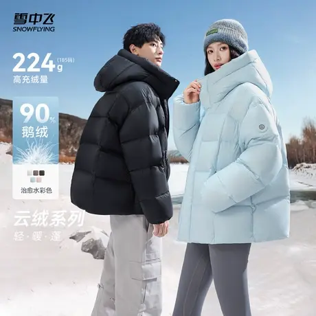 【云绒系列】雪中飞重磅新款25鹅绒高充绒羽绒服情侣多彩泡芙5格商品大图
