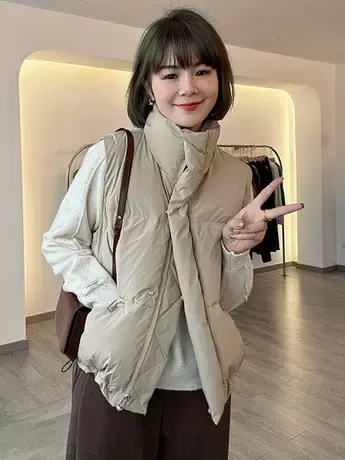 2023秋冬新款羽绒棉马甲女学院风洋气马夹背心网红坎肩宽松外套潮图片