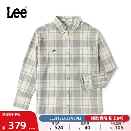 Lee商场同款舒适版简约舒适透气刺绣logo格子女休闲衬衫LWT00245图片