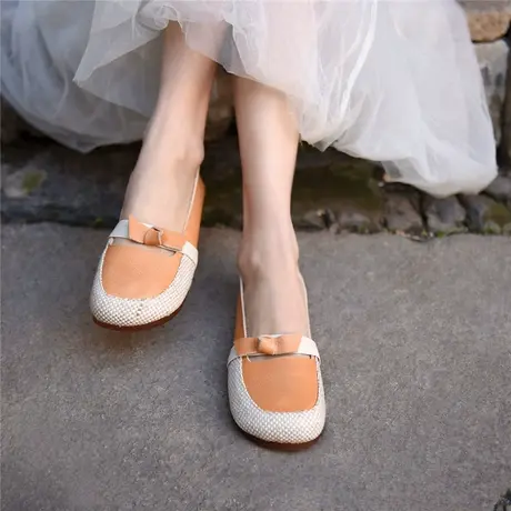 Artmu阿木森系文艺浅口单鞋女平底2023新款软底豆豆鞋蝴蝶结女鞋商品大图