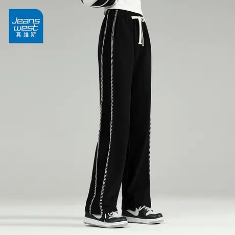 真维斯运动裤女2022新款ins潮韩版宽松潮流休闲裤入秋穿搭运动裤商品大图