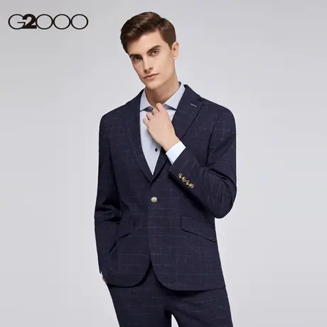 【直播专享】G2000男装商场同款秋新款经典格子质感西服西裤套装图片