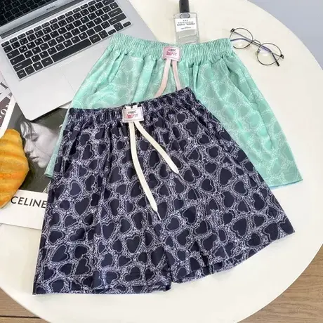 大码潮牌设计感小众系带短裤夏季时尚高腰显瘦气质休闲百搭阔腿裤商品大图