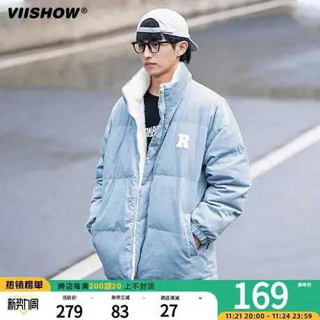 VIISHOW面包服棉服男冬季两面穿宽松休闲户外外套ins潮加绒加厚商品大图