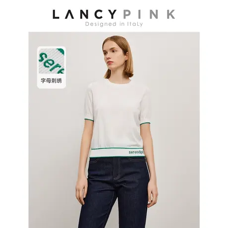 【意大利设计】朗姿毛针织衫短袖夏季内搭打底衫上衣女2023年奥莱图片