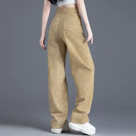 彩绘牛仔裤女今年流行的爆款裤子宽松直筒窄版阔腿裤女2024年新款图片