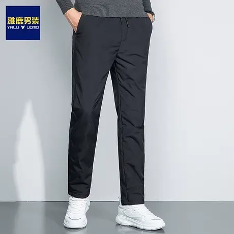 雅鹿男装鸭绒羽绒裤男士冬季直筒长裤子2023新款加厚潮流休闲保暖商品大图