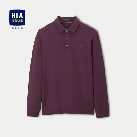 HLA/海澜之家含天丝长袖POLO衫2023秋季新时尚翻领肤感热能上衣男图片