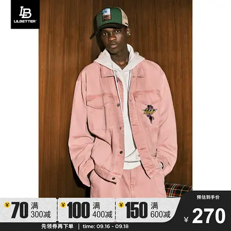 Lilbetter牛仔外套男2023新款上衣欧美街头刺绣夹克秋冬款褂子潮商品大图