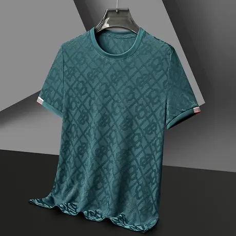 短袖T恤男士2023夏季新款插肩袖潮牌宽松百搭时尚印花体恤衫上衣商品大图