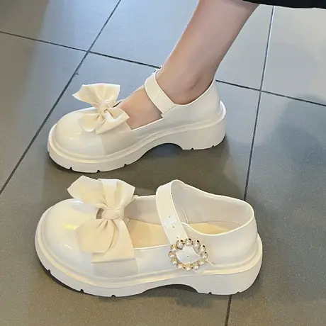 英伦风小皮鞋女2023年新款春夏厚底单鞋设计感小众百搭玛丽珍鞋子商品大图