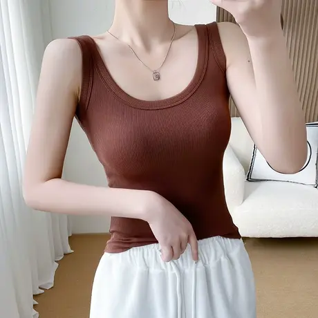 莫代尔螺纹小吊带背心女内搭夏季防走光弹力打底外穿宽肩显瘦百搭商品大图