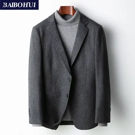 秋冬新款男士休闲西装外套青中年韩版潮流帅气西服时尚百搭上衣男图片
