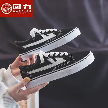 回力女鞋黑色帆布鞋女ulzzang百搭2023春季新款学生韩版ins板鞋潮商品大图